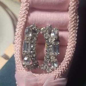 Vintage Rhinestone Crystal Clip-On Earrings
